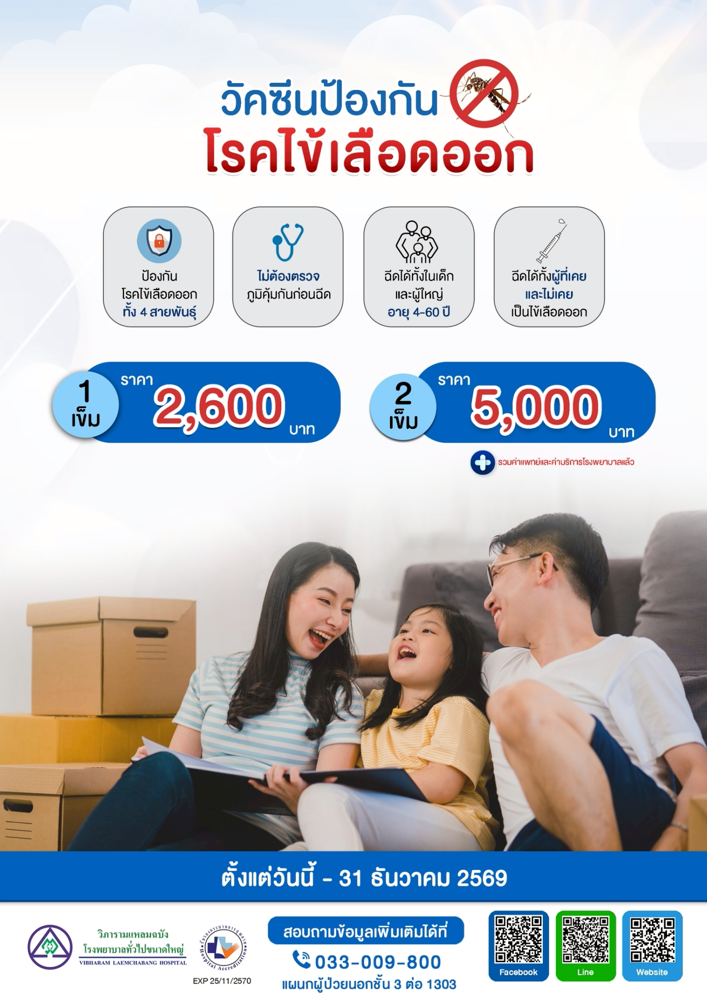 แพ็กเกจวัคซีนป้องกันไข้เลือดออก 4 สายพันธุ์